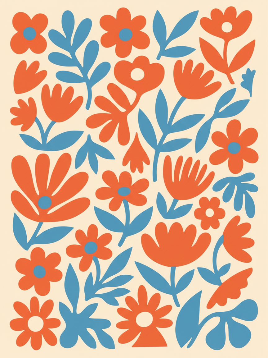 Matisse Coral Cutout Pattern Art Print