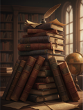 Dark Academia Book Stack Art Print