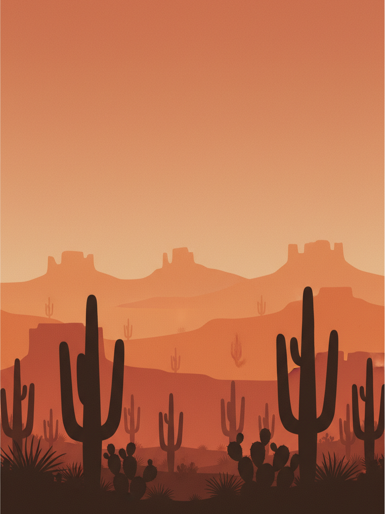 Desert Landscape Silhouette Art Print