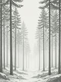 Nordic Forest Scene Art Print