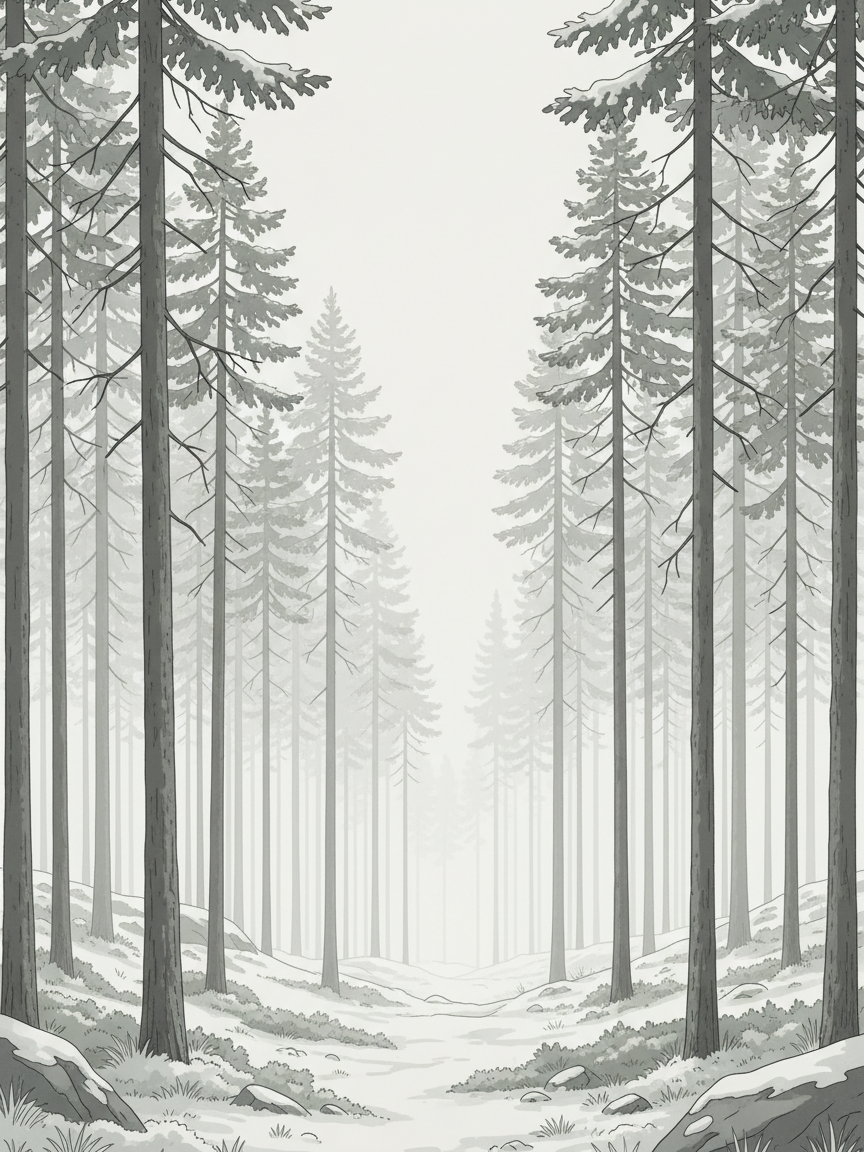 Nordic Forest Scene Art Print