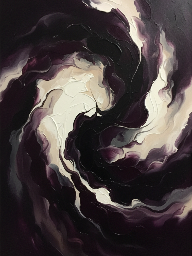 Plum Noir Abstract Art Print