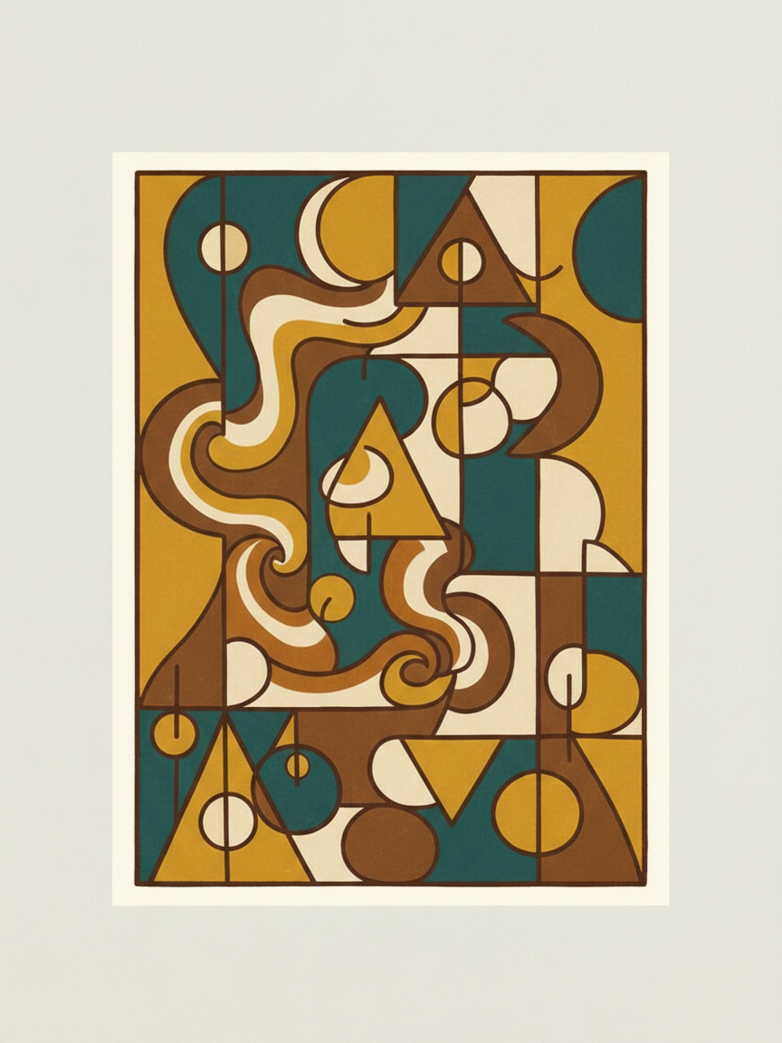 Mid-Century Modern Shapes Art Print
