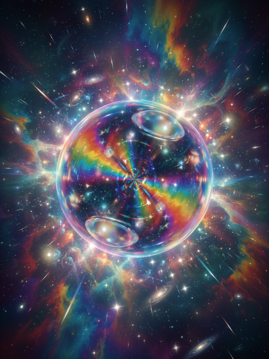 Holographic Iridescent Orb Art Print