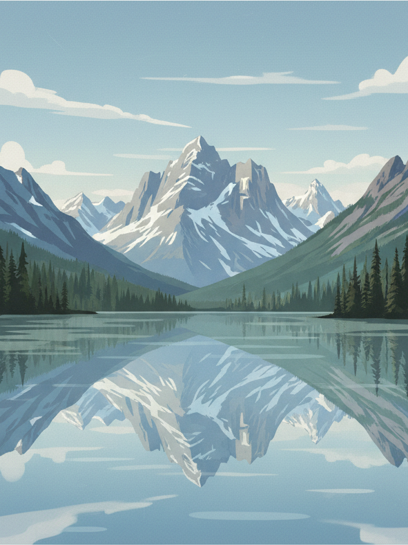 Mountain Reflection Lake Art Print