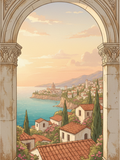 Arched Window View Art Print