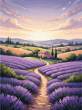 Lavender Field Landscape Art Print