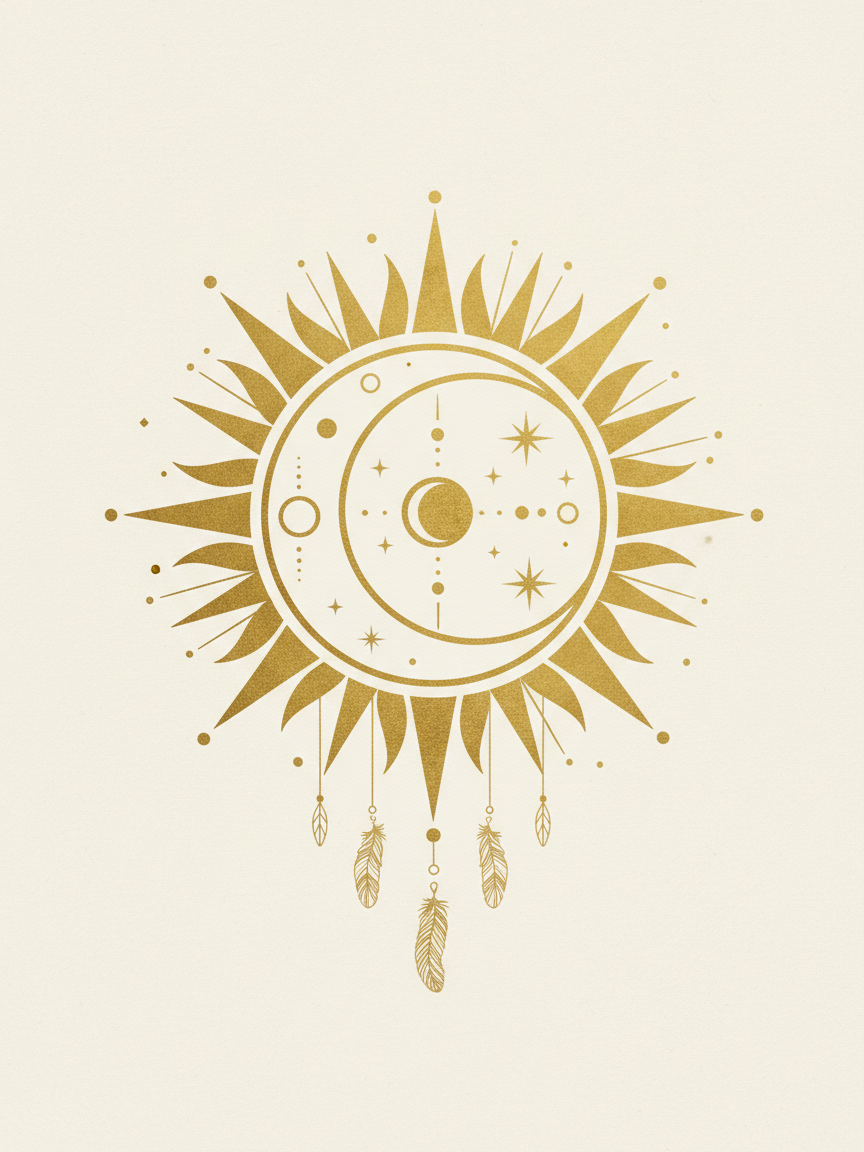 Minimalist Sun and Moon Art Print