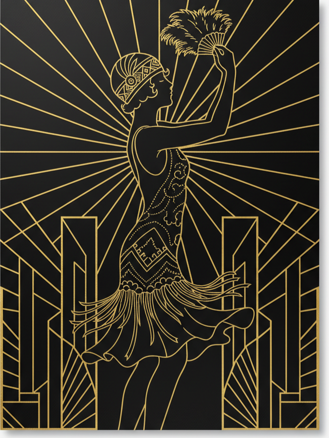 Art Deco Woman Silhouette Art Print