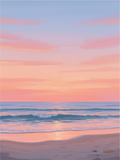 Ocean Sunset Gradient Art Print