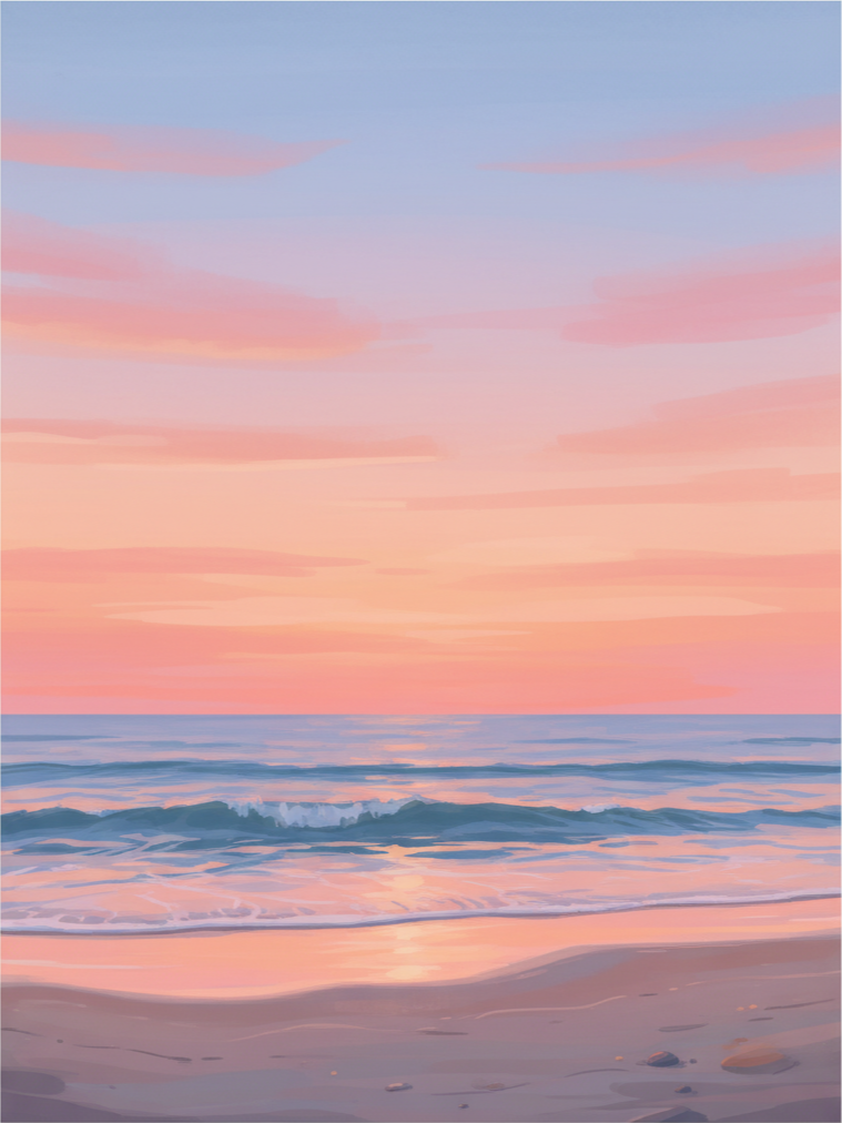 Ocean Sunset Gradient Art Print