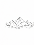 Mountain Range Outline Art Print