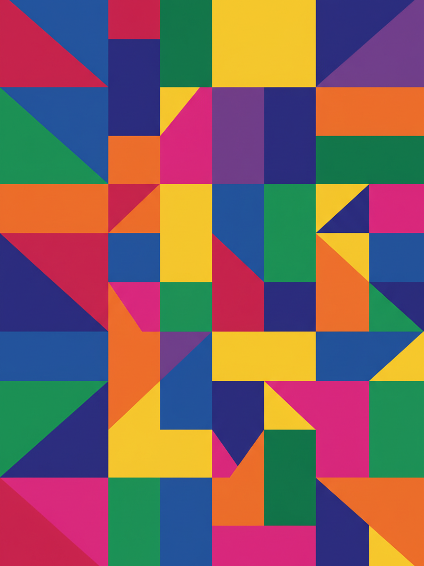 Abstract Color Block Art Print