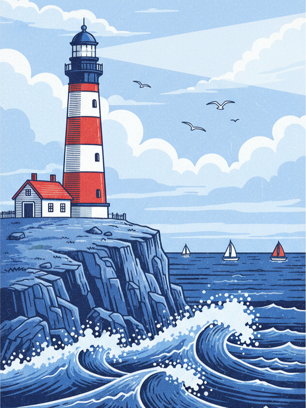 Coastal Lighthouse Art Print