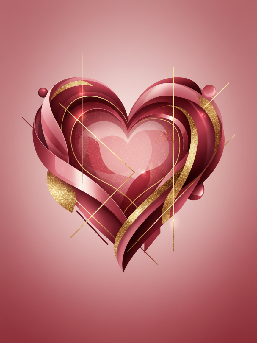 Valentine Heart Modern Art Print