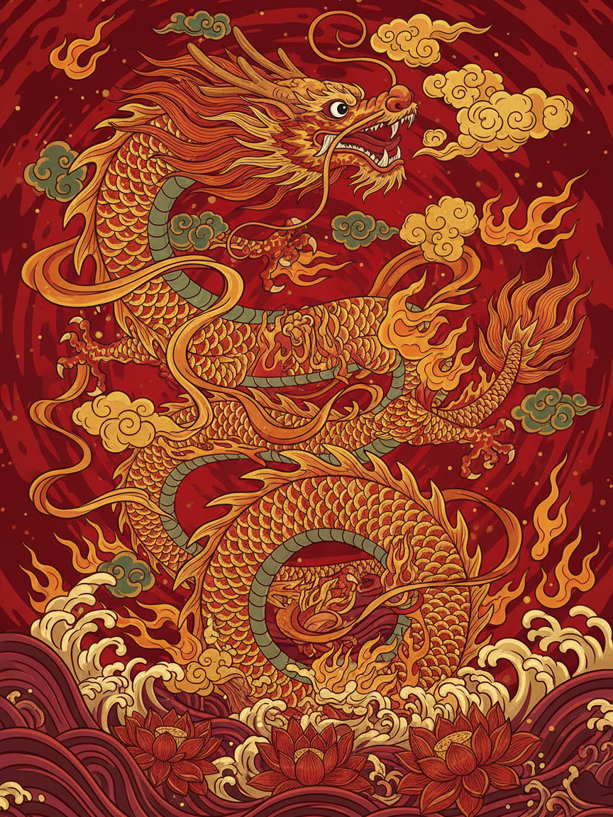Lunar New Year Dragon Art Print