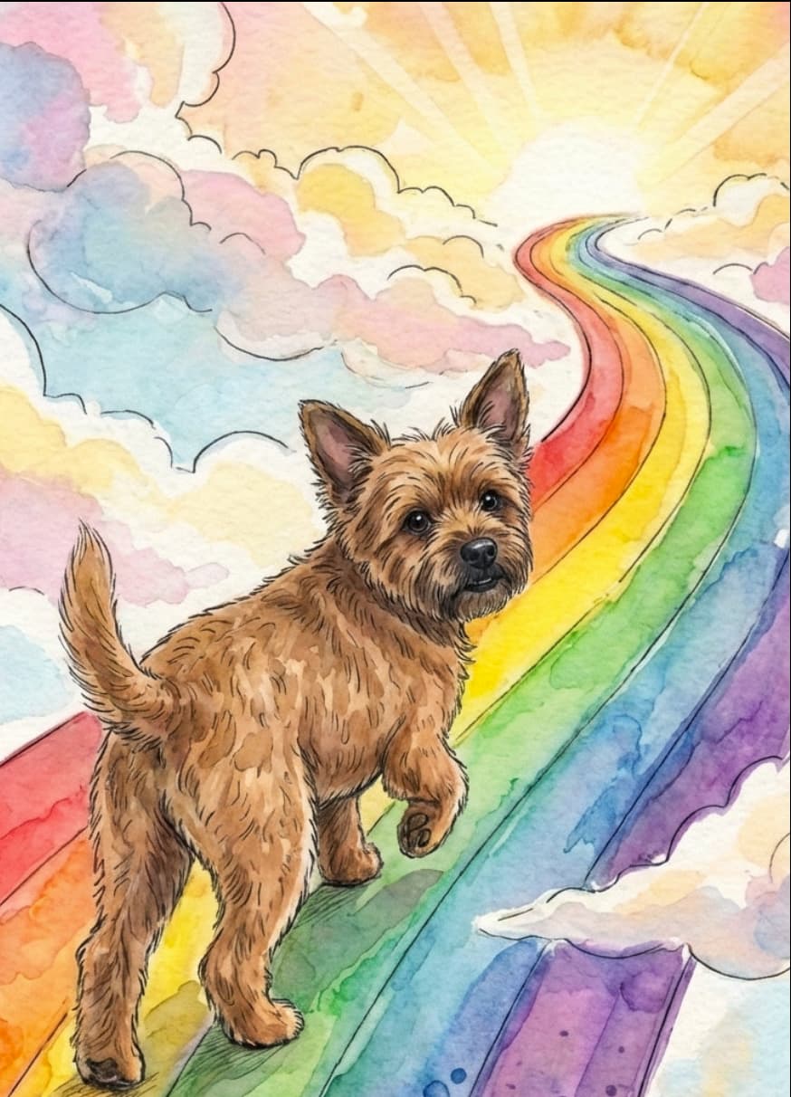 Custom Rainbow Bridge Pet Memorial Portrait