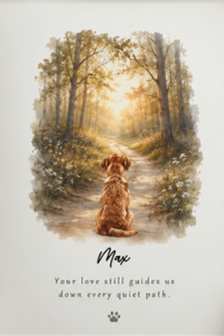 Custom Quiet Path Pet Memorial Portrait