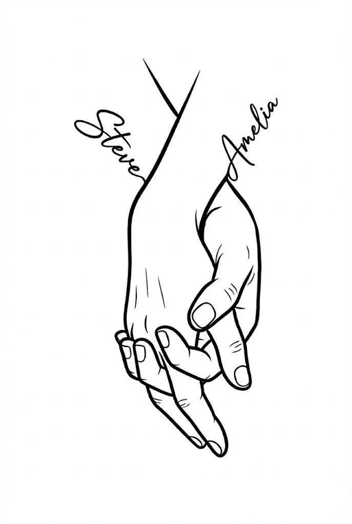 Couple Hands Print - Custom Names