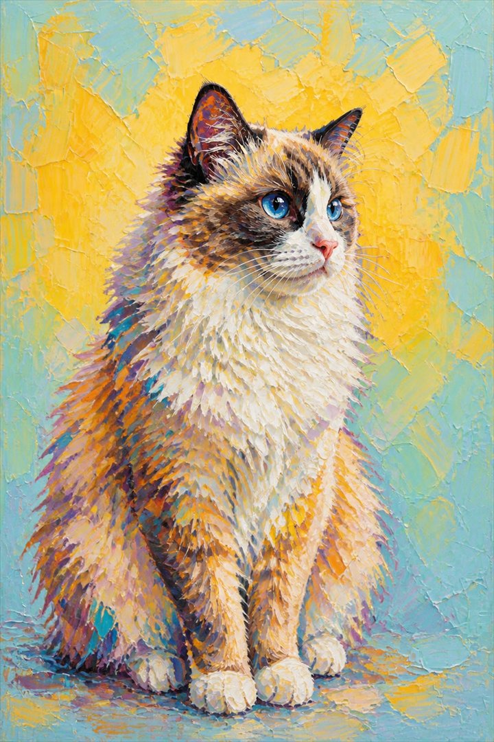 Cat portrait in this style