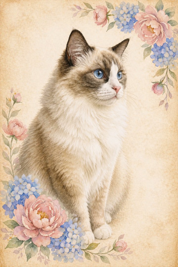Cat portrait in this style