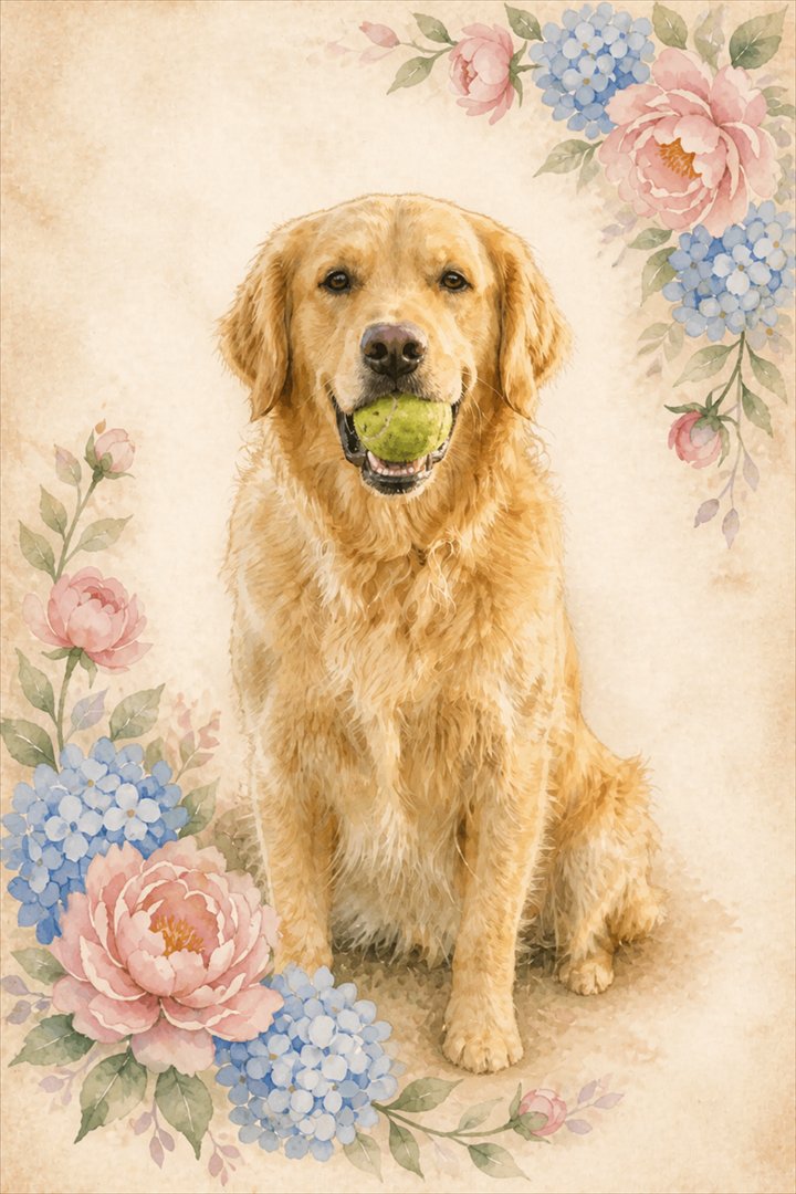 Pet transformed into this portrait style