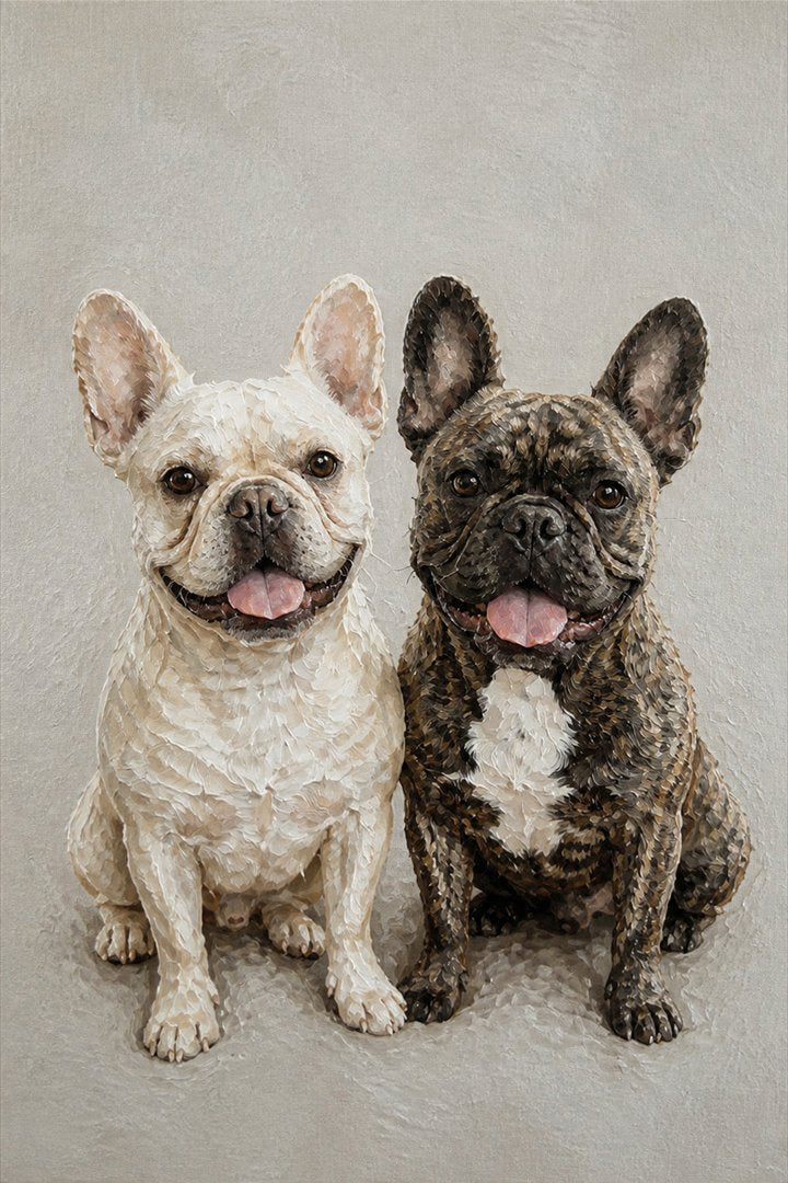 Multiple-pet portrait in this style